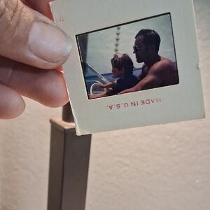 Vintage Photo Slide with Father and Child ARTISTIC